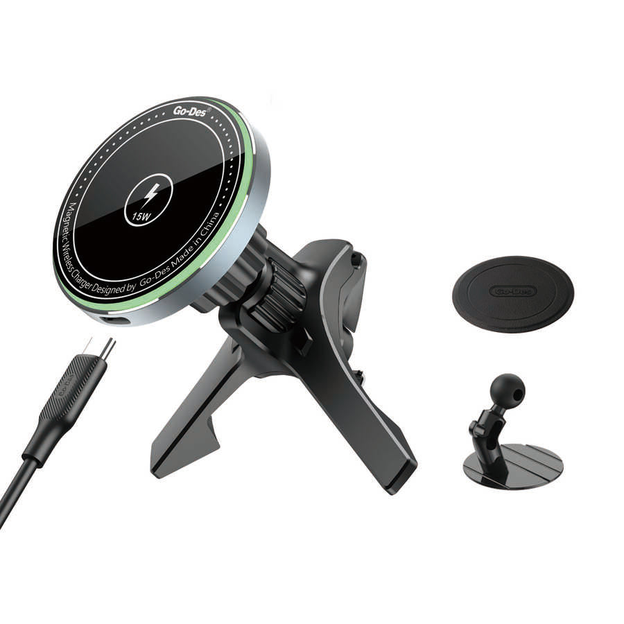 Go-Des GD-WL289 Magnetik Kablosuz Şarjlı 2 in 1 Araç İçi Telefon Tutucu - 1 Go-Des GD-WL289 Magnetik Kablosuz Şarjlı 2 in 1 Araç İçi Telefon Tutucu - 1